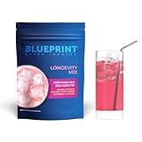 Blueprint Bryan Johnson Longevity Mix - Muscle Builder & Recovery Supplement - Promotes Focus and Balanced Mood - Magnesium, Creatine, L-Theanine, Glutathione & Vitamin C- 30 Servings, Blood Orange