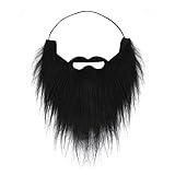Sibba Party Fake Beard, Fake Mustaches Funny Self Adhesive Novelty Moustache Festival Party costume and Christmas Supplies Decorations Masquerade Party (Black)