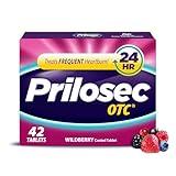 Prilosec OTC, Omeprazole Delayed Release 20mg, Acid Reducer, Treats Frequent Heartburn for 24 Hour Relief, All Day, All Night*, Heartburn Medicine, 20mg, Wildberry Flavor, 42 Tablets
