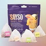 SAYSO Cocktail Mix Variety Pack | Skinny Spicy Margarita, Skinny Cardamom Paloma, Honey Rosemary Moscow Mule & Skinny Hisbiscus Cosmpolitan (Natural, Low-Calorie Cocktail Tea Bags), 8-Pack Assorted