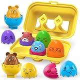 Zcpotizi Toddler Egg in Carton Matching Animals Easter Eggs for Baby 6 12 18 Months Montessori Sorting Toy Toddler Easter Basket Stuffers for 1-3 Years Olds