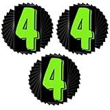 Versa-Tags 3 Packs of 12 Number Four (4) 7 1/2 Inch Green & Black Numbers Windshield Pricing Stickers Car Dealer, Car Dealer Number Stickers, Windshield Pricing Numbers, Car Dealer Sticker