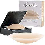 Nippies Nipple Cover - Sticky Adhesive Silicone Nipple Pasties - Reusable Pasty Nipple Covers for Women with Travel Box (Small (Fits A-C Cups), Original, Crème)