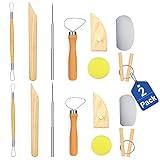 2 Packs of Pottery & Polymer Clay Tools Set, 8 Pcs Each, The Most Essential Ceramic Clay Tools, for Beginner Level（16 Pcs）