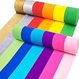 Coceca 12 Rolls 984ft Crepe Paper Streamers in 12 Colors for Rainbow Party Decorations Wedding Ceremony Birthday Indoor Decoration