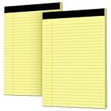 Legal Pads Note Pads 8.5 x 11 In, 2 Pack Yellow Legal Pads Lined Paper Notepads, Wide Ruled , 30 Sheets/ 60 Pages per Notepad, Micro Perforated Legal Pad 8.5 x 11 Writing Pad for Home Office School