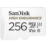 SanDisk 256GB High Endurance Video microSDXC Card with Adapter for Dash Cam and Home Monitoring systems - C10, U3, V30, 4K UHD, Micro SD Card - SDSQQNR-256G-GN6IA