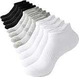 Irisbear Ankle Socks for Women Running Athletic Low Cut Tab Sports No Show Socks 6-Pairs White/Black/Gray