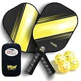 Vigel Pickleball Paddle Set - USA Pickleball Approved Pickleball Rackets - Honeycomb Core with Multilayer Fiberglass Surface - Lightweight with Large Sweet Spot - Complete Set with Carry Bag