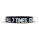 Motivational Wristbands - Standard & Youth Sizes! Perfect for Fitness, Sports, Work, Life. Wear Your Motivation! (Fall 7 Times. Stand UP 8., Standard)