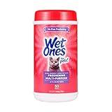 Wet Ones for Pets Cat Cleaning Wipes - Fresh Scent Cat Grooming Wipes with Aloe Vera - Safe Cat Hygiene Supplies - Cat Fur Cleaner - Cat Dander Wipes - Kitten Wipes - Pet Cleaning Supplies - 50 Count