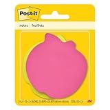 Post-it Notes, Apple Shape, Assorted Colors, 2.6x2.6 in, 2 Pads, 75 Sheets/Pad (7350-APL)