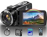 OLESIT Camcorder Video Camera Full HD 1080P 48MP Camcorder 16X Digital Video Camera for YouTube, 3.0 Inch IPS Screen Vlogging Camera Recorder with Remote Control, Battery and 32GB Card