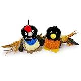 Pet Craft Supply Kitty Condor Crazy Catnip, Funny Cuddling Chasing Hunting Irresistible Stimulating Soft Plush Boredom Relief Interactive Cat Toy with Realistic Feathers, All Breed Sizes (Pack of 2)