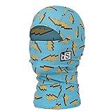 BLACKSTRAP Kids' Hood ExoHinge Balaclava Ski Mask, Helmet Compatible, Keeps Kids Comfortable and Warm, [Lightning Bolts]