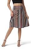 Urban CoCo Women's Ruched High Waist Knee Length Jersey A-Line Stretchy Flared Casual Skirt (M, 18)