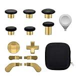 13 in 1 Metal Thumbsticks for Xbox One Elite Series 2, Elite Series 2 Controller Accessory Parts, Gaming Accessory Replacement, Metal Mod 6 Swap Joystick, 4 Paddles, 2 D-Pads, 1 Tool (Plating Gold)