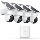 aosu Security Cameras Outdoor Wireless, 4 Cam-Kit, No Subscription, Solar-Powered, Home Security Cameras System with 360° Pan & Tilt, Auto Tracking, 2K Color Night Vision, Easy Setup, 2.4 & 5GHz WiFi