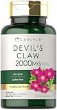Carlyle Devils Claw 2000 mg | 200 Capsules | Concentrated Root Extract | Devils Claw Herbal Supplement | Non-GMO, Gluten Free Supplement