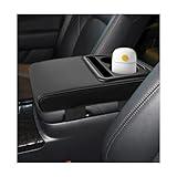 Suvnie Car Center Console Armrest Pillow, Memory Foam Auto Armrest Box Cover with Cup Holder and Phone Holder, Waterproof Leather Arm Rest Protector Cushion, Interior Car Accessories (Black)