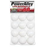 Heater Sport Power Alley 60 MPH Lite Baseballs White - 1 Dozen, Lightweight, Accurate, and Long-Lasting | Perfect for Batting and Fielding Practice, Ideal for All Ages in Both Outdoor and Indoor Use