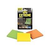 Post-it Extreme Notes, Works outdoors, Removes cleanly, 100X the holding power, Green, Orange, Yellow, 3 in x 3 in, 3 Pads/Pack, 45 Sheets/Pad (EXTRM33-3TRYMX)