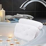 AmazeFan Bath Pillow, Bathtub Spa Pillow with 4D Air Mesh Technology and 7 Suction Cups, Helps Support Head, Back, Shoulder and Neck, Fits All Bathtub, Hot Tub and Home Spa [US. Patent Design]