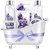 Gift Set for Women Body & Earth Gifts for Women Lavender Gift Baskets For Women Bath Sets for Women Gift with Bubble Bath Body Lotion Scented Candle Christmas Gifts for Women Bath Gifts for Women