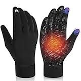 RIGWARL Upgraded Gloves for Cold Weather Waterproof, Winter Gloves for Men Women with Touch Screen, Early Spring and Late Fall Drving Gloves for Runing Walking Skiing Snow(Black,L)