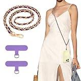 TiMOVO Universal Phone Lanyard, Metal Cell Phone Chain Anti-Theft Crossbody Strap for iPhone 16, 15 and Most Smartphones, Cell Phone Neck Holder for Women, Dark Purple