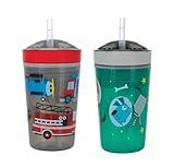 Nuby Snack N' Sip 2 in 1 Snack and Drink Cup (Red/Grey)