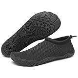 Mishansha Womens Mens Water Shoes Wide Toe Box Swim Beach Barefoot Shoes Quick Dry Non Slip Bronze Black 13 Women/11 Men