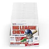 Big League Chew Outta Here Original Bubble Gum - Classic Ballpark Flavor | Perfect for Baseball Games, Teams, Concessions, Parties, and More | Pack of 12 Bags (2.12oz Each)