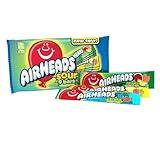 Airheads SOUR Candy Bars, Sour Watermelon Punch, Blue Blast, Lemon Berry Squeeze, 9 Bar Movie Theater Box