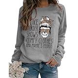 YourTops Women True Crime Sweatshirt I Like Murder Shows Comfy Clothes and Maybe Like 3 People Shirt (Gray,Medium,US,Alpha,Adult,Female,Medium,Regular,Regular)