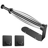 Paper Towel Holder Under Cabinet, Single Hand Operable Wall Mount with Damping Effect, Self-Adhesive or Drilled Paper Roll Holders for Kitchen, Bathroom, RV(2 Towel Robe Hooks)