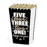 Big Dot of Happiness Hello New Year - NYE Party Favor Popcorn Treat Boxes - Set of 12