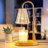 Candle Warmer Lamp with Timer: Electric Candles Wax Warmers Glass Lamps for Jar Candles Burner Adjustable Height and Dimmable Light Modern No Flame Scented Candle Warming Lantern