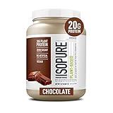 Isopure Chocolate Vegan Protein Powder, with Monk Fruit Sweetener & Amino Acids, Post Workout Recovery, Sugar Free, Plant Based, Organic Pea Protein, Dairy Free, 20 Servings (Packaging May Vary)