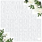 Amrules 65 Pcs 4 Inch Plastic Painting Stencils Reusable Letters Numbers and Symbols Stencil Art Crafts Interlocked Drawing Templates Set for Wood, Walls, Fabrics, Rocks