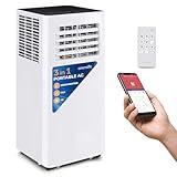 SereneLife Small Air Conditioner Portable 10,000 BTU with Built-in Dehumidifier - Portable AC unit for rooms up to 450 sq ft - WiFi app + Remote Control, Window Mount Exhaust Kit