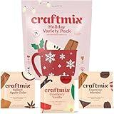 Craftmix Holiday Variety Pack, Makes 12 Drinks, Skinny Cocktail Mixers, Mocktails Non-Alcoholic Drinks - Made With Real Fruit - Vegan Low-Carb, Low-Sugar, Non-GMO, Dairy Free, Gluten Free, Easy to Mix