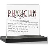 Physician Assistant Appreciation Gifts for Women Men Clear Desk Decor Signs, Physician Assistant Day Gifts for PA Graduation Future Pa Definition Plaque Gifts Clinical Office TZD25