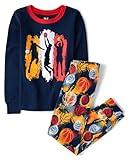 The Children's Place Boys' Long Sleeve Snug Fit Cotton 2 Piece Pajamas, Basketball, 10