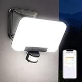 OREiN Smart Flood Lights Outdoor 2700K-6500K CCT Dusk to Dawn LED Security Lights with APP Control, 24W=200W. 1%-100% Brightness, IP65 Waterproof Bluetooth Conncected Floodlight, 1 Pack (Hardwired)