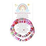 YSSHIN First Day of Kindergarten Bracelet Gift, Kindergarten Bracelet Mommy and Me, Back to School Bracelet Gifts-Pink