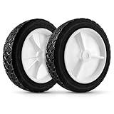 budrash 72-107 Wheels Replaces for Oregon, 7 Inch Universal Wheels Tires 9611 Fits for Lawn Mower, BBQ Grills, Radio Flyer Wagon, Hand Truck, Utility Cart, 2 Pack