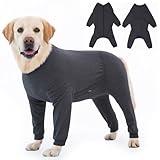 Yeapeeto Dog Onesie Surgery Recovery Suit for Large Medium Bodysuit Dogs Pajamas PJS Full Body for Shedding, Prevent Licking, Wound Protection, Cone Alternative(4XL,Dark Grey)