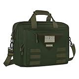 MOSISO Tactical Laptop Messenger Shoulder Bag, 15-16 inch Multifunctional Adjustable Large Notebook Carrying Sleeve Case Pockets, Army Green