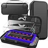 TZGZT [Longest Durable] Travel Carrying Case for Nintendo Switch 2 2025, Large Volume Accessories Bundle Holder, 2 Screen Protector, Hard Protective Cover Estuche Funda with 12 Game Cards, Black